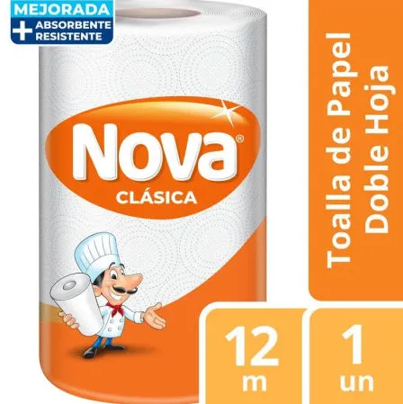 TOALLA PAPEL CLASICA 12MT 1UN NOVA